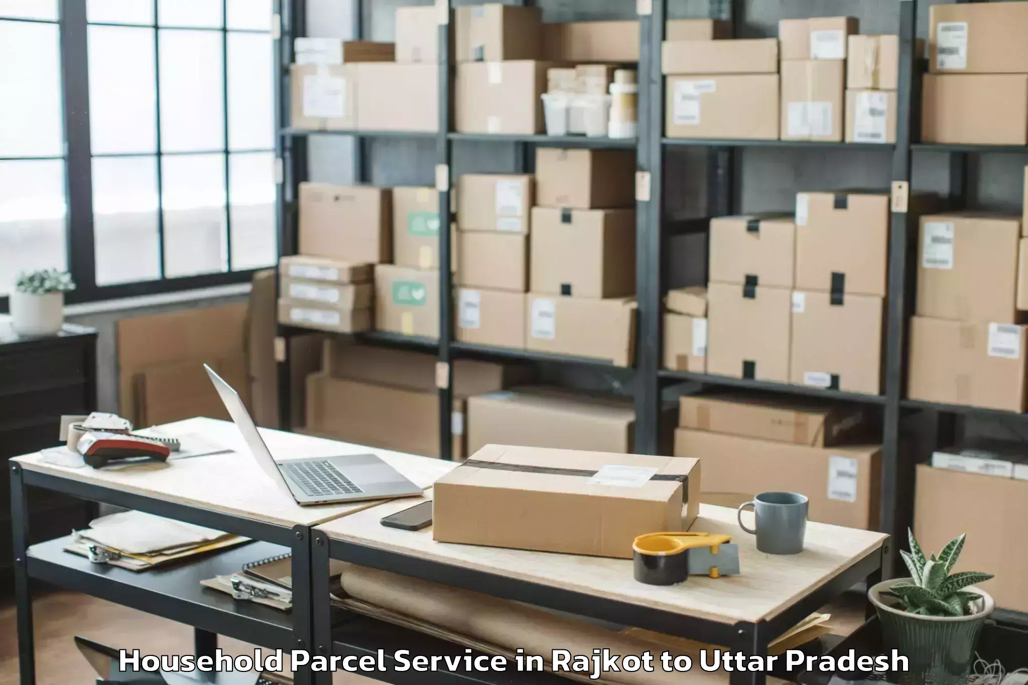 Reliable Rajkot to Madhoganj Household Parcel